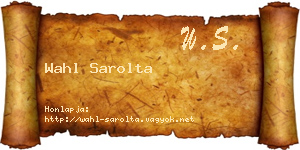 Wahl Sarolta névjegykártya