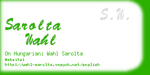 sarolta wahl business card